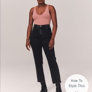 Abercrombie Ultra High Rise Ankle Straight Jeans - BLACK Size 26 short
